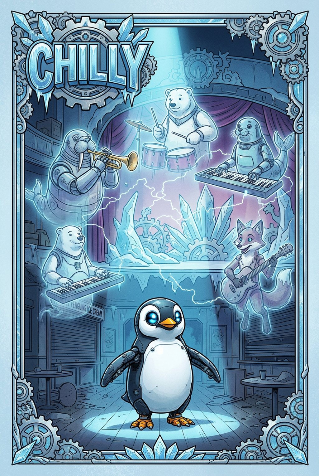 Chilly penquins ice cream